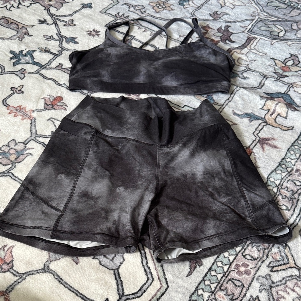 Women's Black Athletic Shorts and bra top